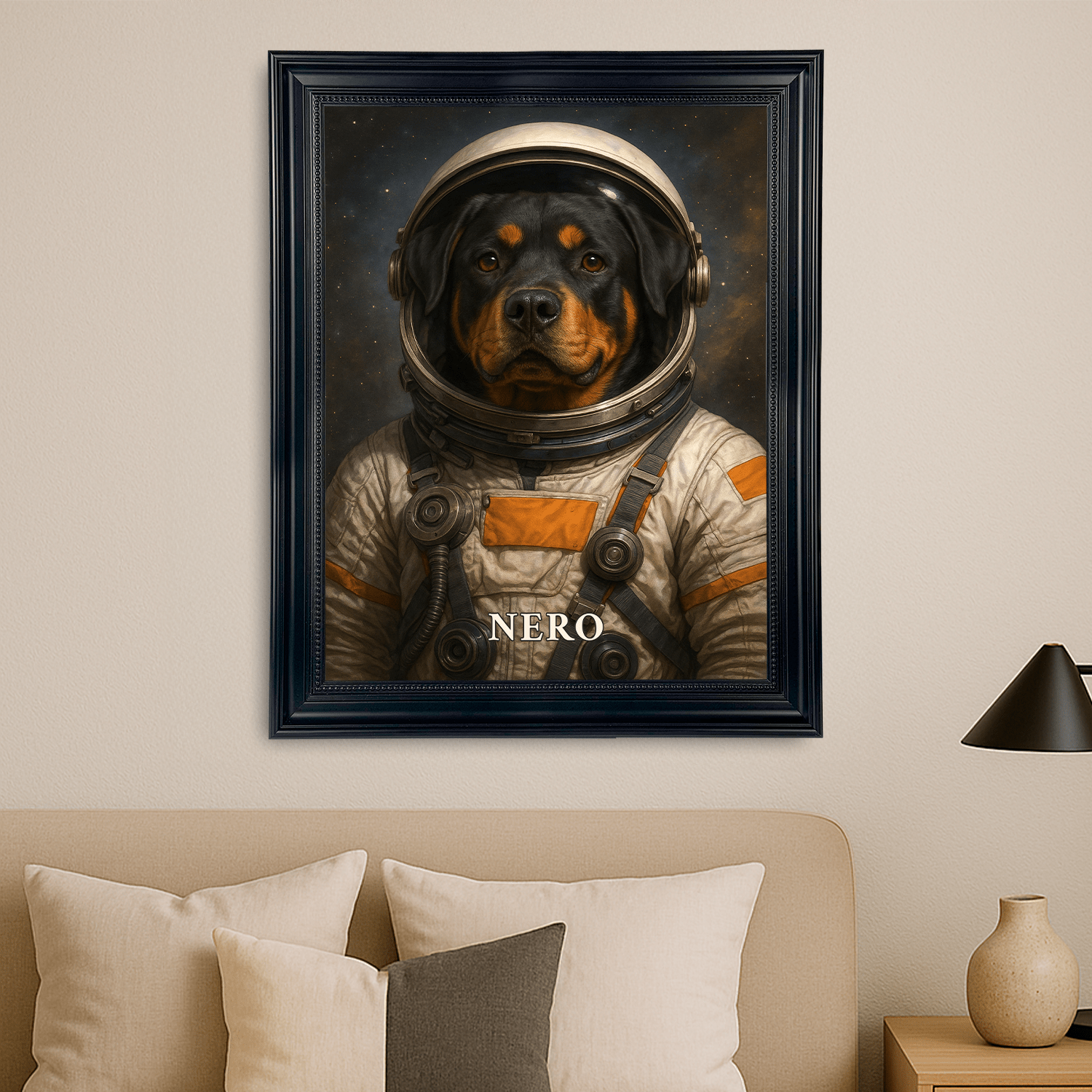 Pies w kosmosie - portret na płótnie dla miłośnika psów - StwórzPrezent.pl