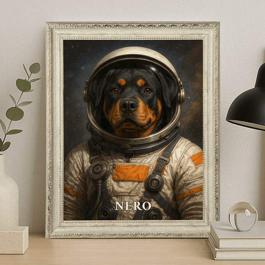 Pies w kosmosie - portret na płótnie dla miłośnika psów - StwórzPrezent.pl