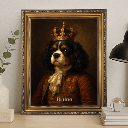 Pies w królewskim stylu - portret na płótnie dla miłośnika psów - StwórzPrezent.pl