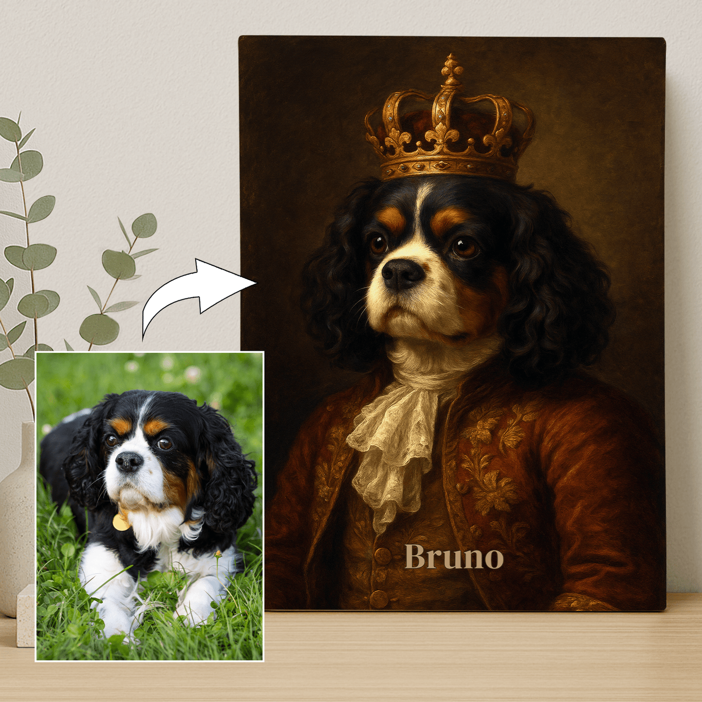 Pies w królewskim stylu - portret na płótnie dla miłośnika psów - StwórzPrezent.pl