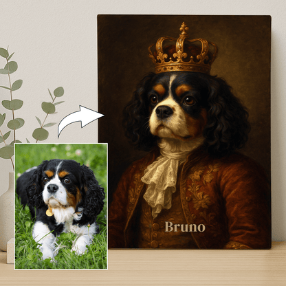 Pies w królewskim stylu - portret na płótnie dla miłośnika psów - StwórzPrezent.pl