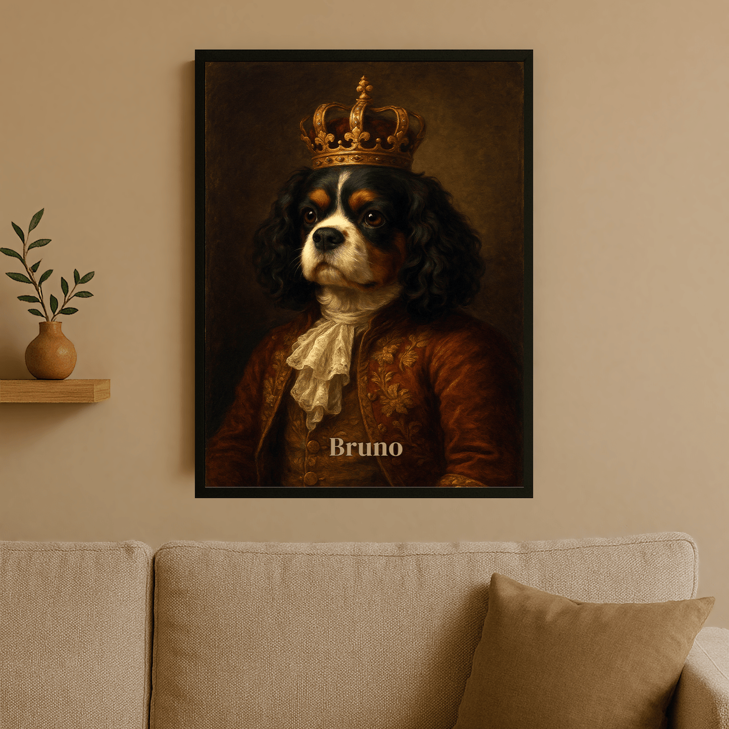 Pies w stylu king - portret na plakacie dla miłośnika psów - StwórzPrezent.pl