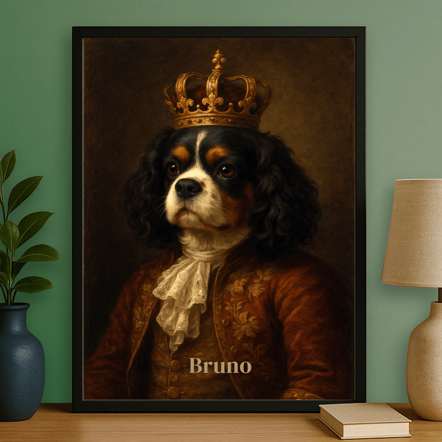 Pies w stylu king - portret na plakacie dla miłośnika psów - StwórzPrezent.pl