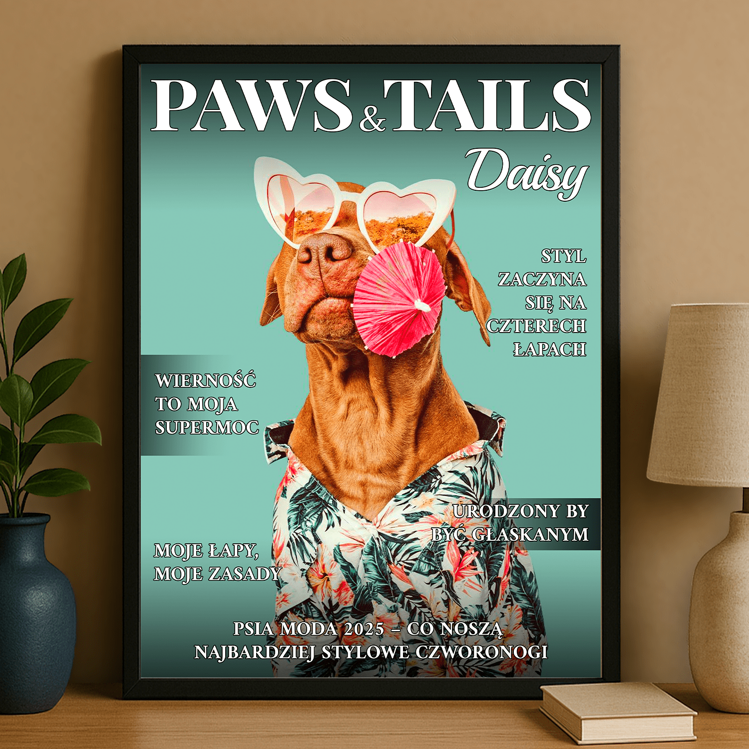 Pies z okładki - plakat personalizowany dla miłośnika psów - StwórzPrezent.pl