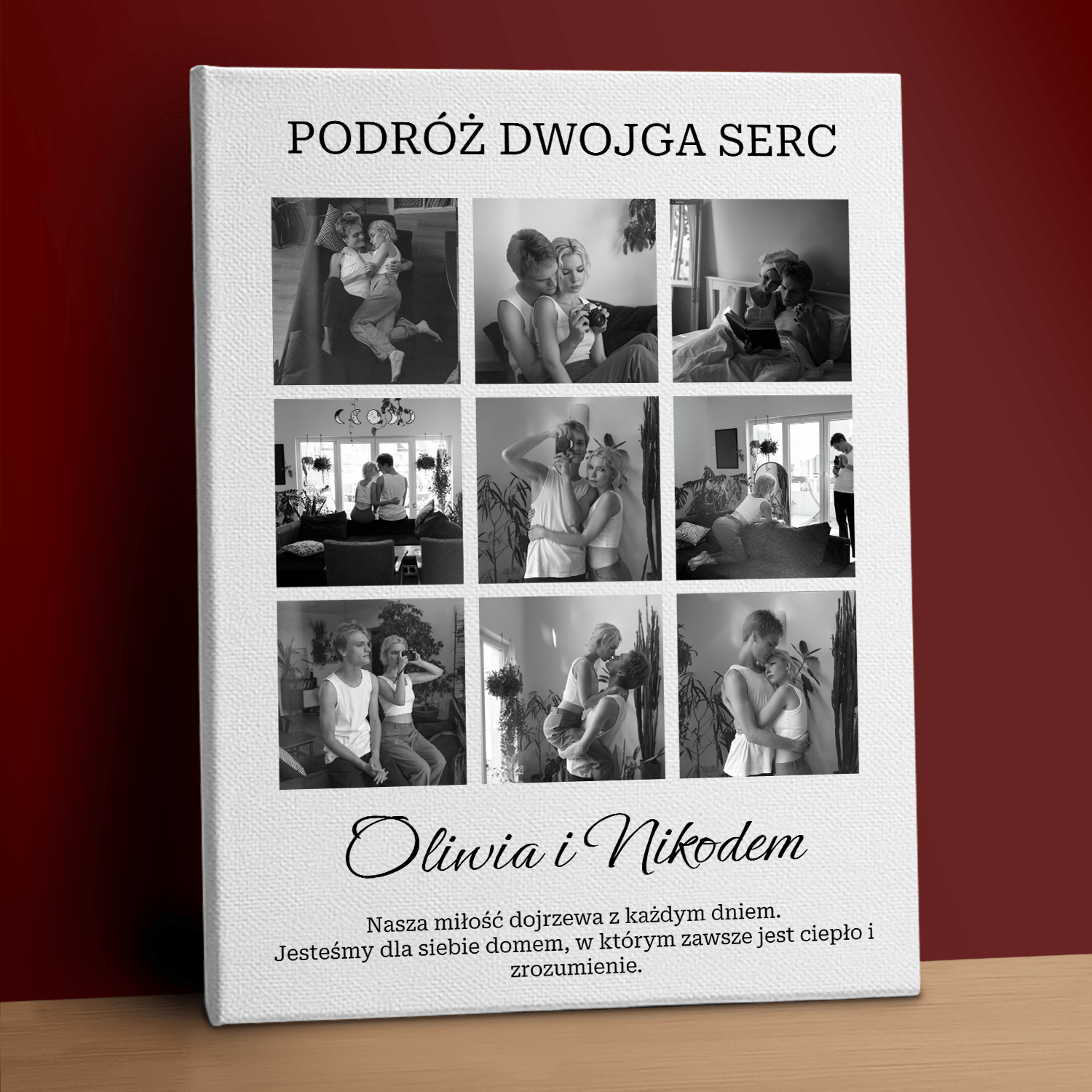 Podróż dwojga serc - kolaż na płótnie dla pary - StwórzPrezent.pl