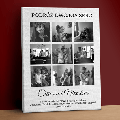 Podróż dwojga serc - kolaż na płótnie dla pary - StwórzPrezent.pl