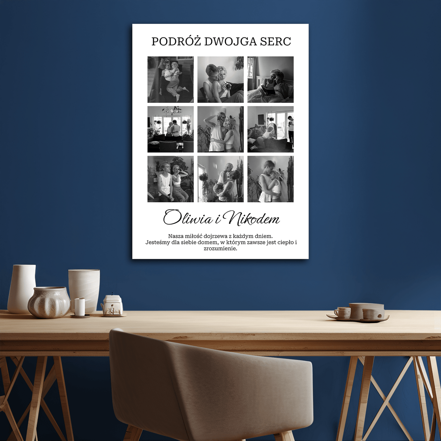 Podróż dwojga serc - kolaż na płótnie dla pary - StwórzPrezent.pl