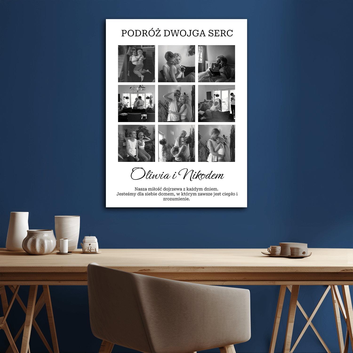 Podróż dwojga serc - kolaż na płótnie dla pary - StwórzPrezent.pl