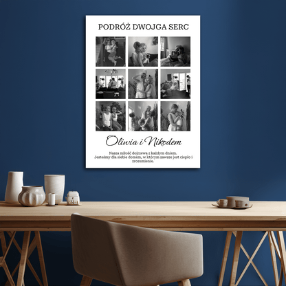 Podróż dwojga serc - kolaż na płótnie dla pary - StwórzPrezent.pl