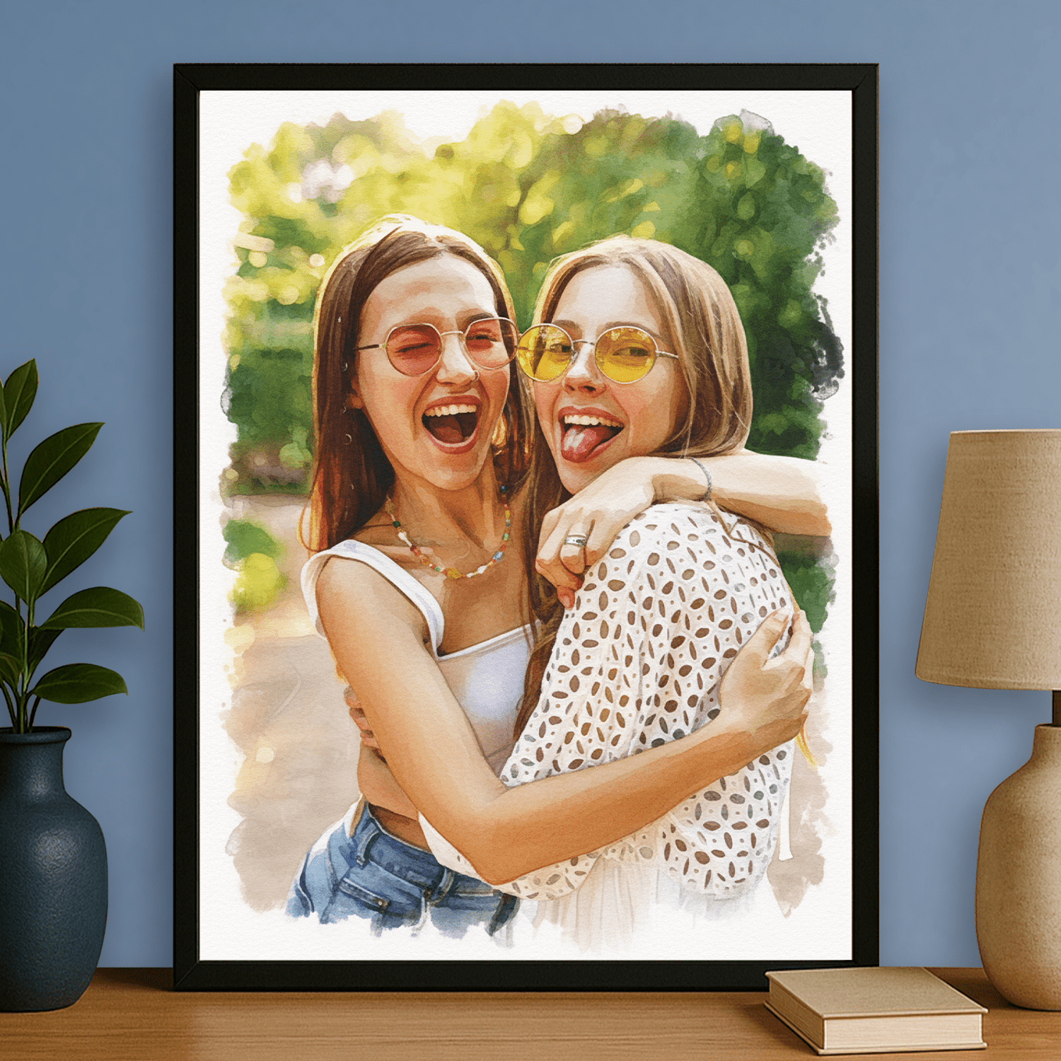 Portret dwóch najlepszych przyjaciółek - portret na plakacie dla przyjaciółki - StwórzPrezent.pl