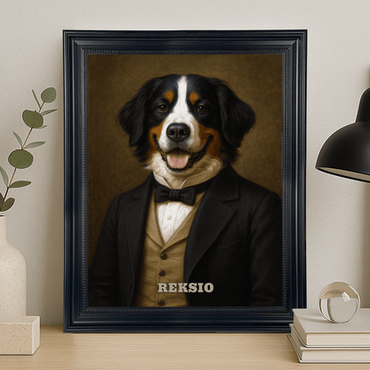 Portret psa dżentelmena - portret na płótnie dla miłośnika psów - StwórzPrezent.pl