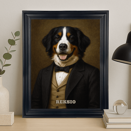 Portret psa dżentelmena - portret na płótnie dla miłośnika psów - StwórzPrezent.pl