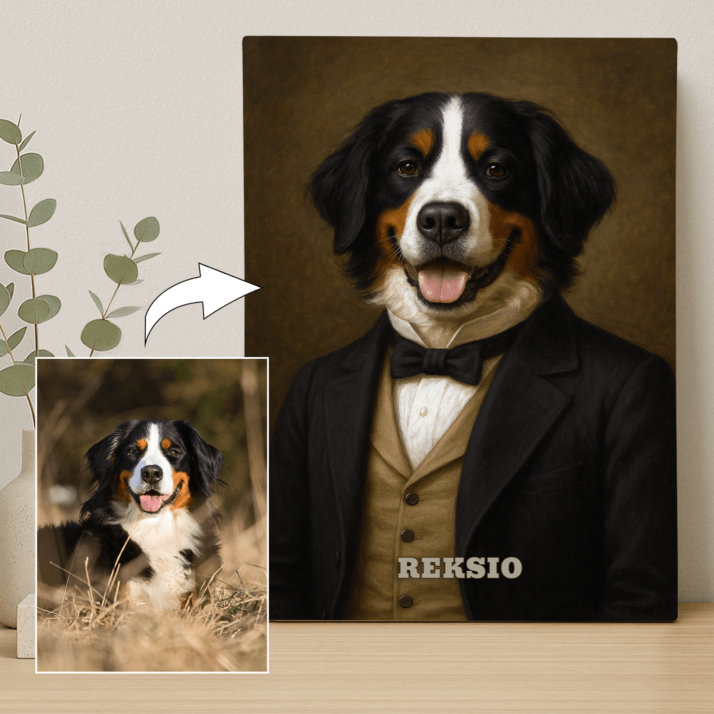 Portret psa dżentelmena - portret na płótnie dla miłośnika psów - StwórzPrezent.pl
