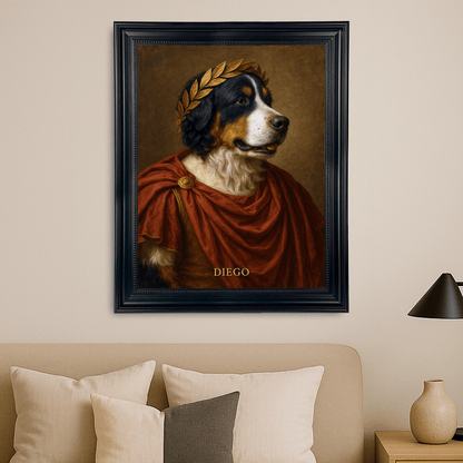 Portret psa w stylu cesarza - portret na płótnie dla miłośnika psów - StwórzPrezent.pl