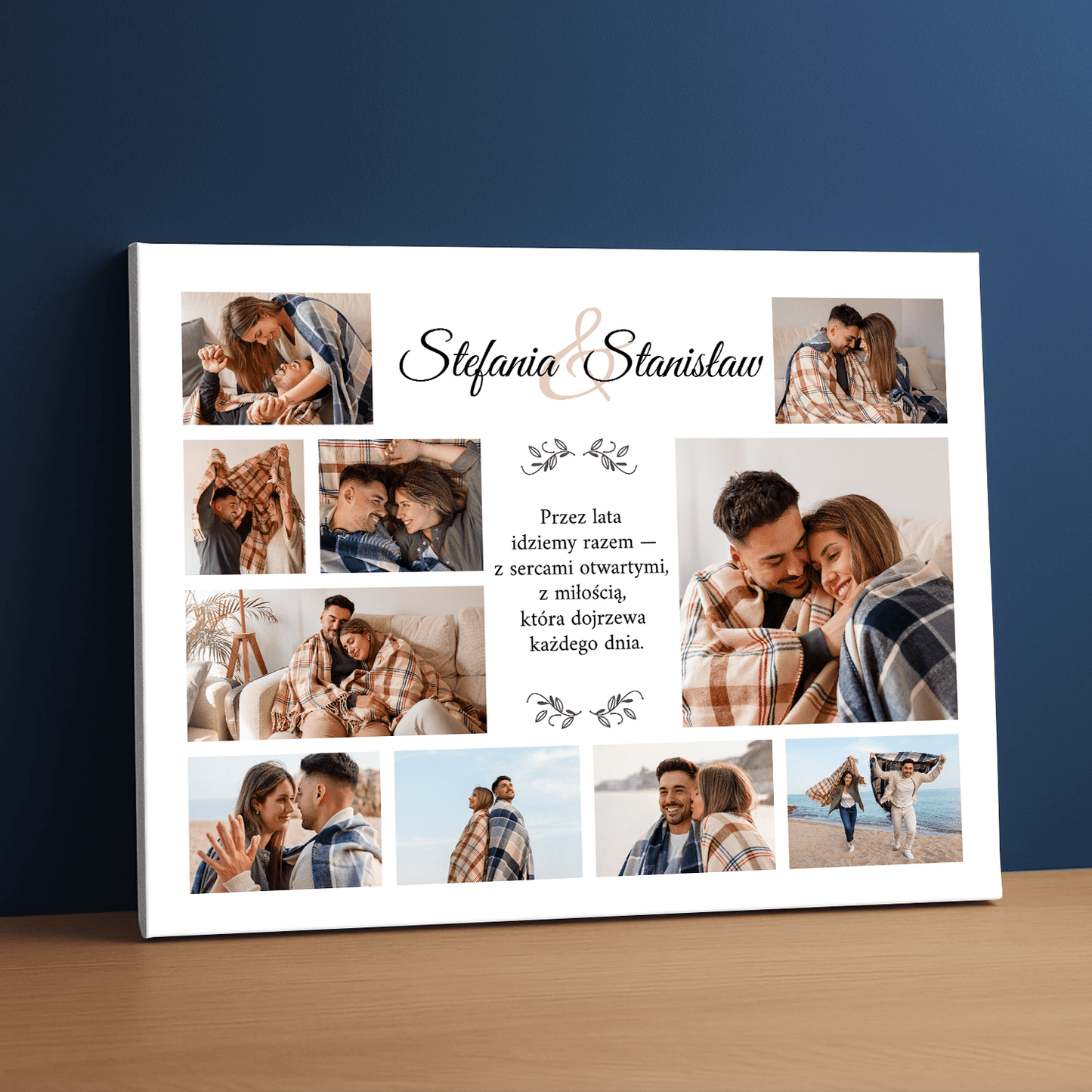 Przez lata idziemy razem - kolaż na płótnie dla pary - StwórzPrezent.pl