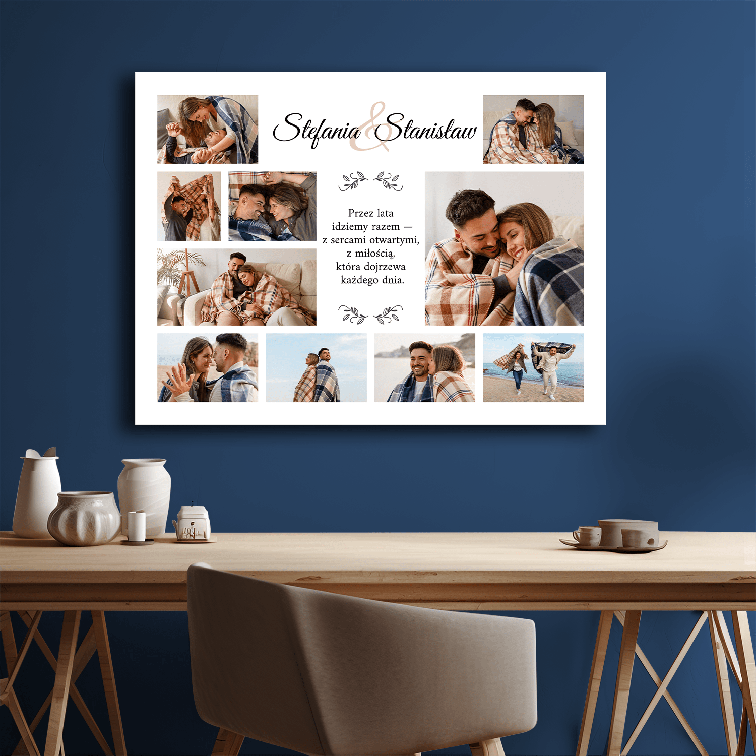 Przez lata idziemy razem - kolaż na płótnie dla pary - StwórzPrezent.pl