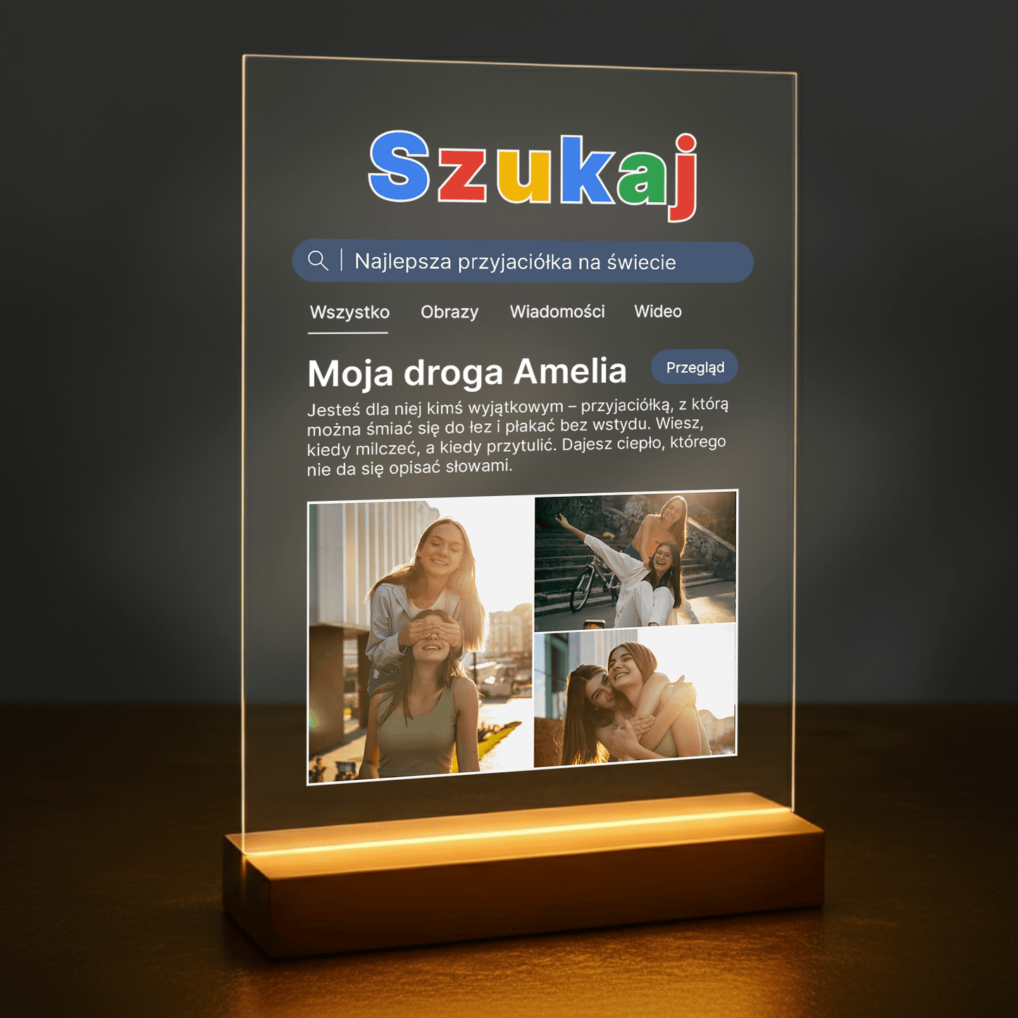Przyjaciółka - druk na szkle akrylowym dla przyjaciółki - stworzprezent.pl