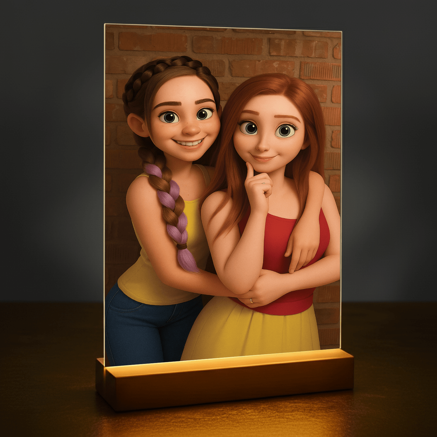 Przyjaciółki w stylu animacji 3D - portret na szkle akrylowym dla przyjaciółki - stworzprezent.pl