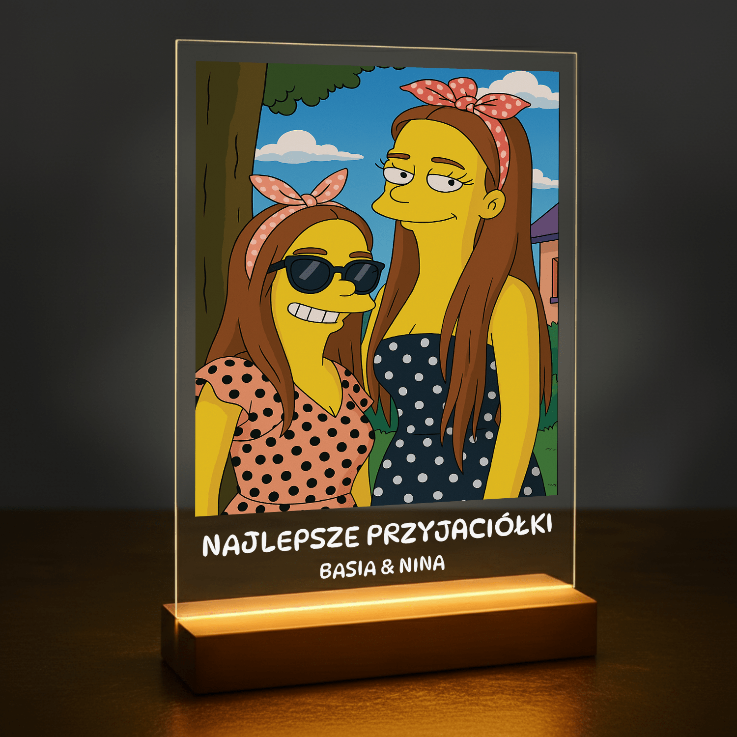 Przyjaciółki w stylu humorystycznej kreskówki - portret na szkle akrylowym dla przyjaciółki - stworzprezent.pl