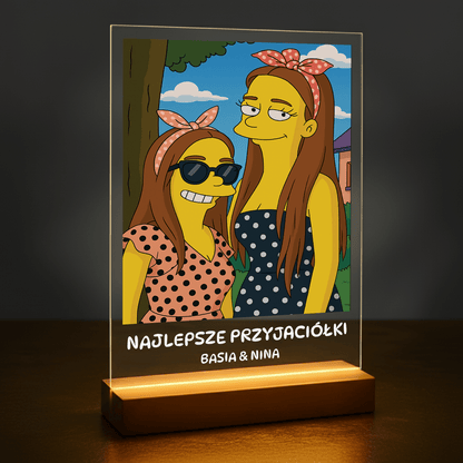 Przyjaciółki w stylu humorystycznej kreskówki - portret na szkle akrylowym dla przyjaciółki - stworzprezent.pl