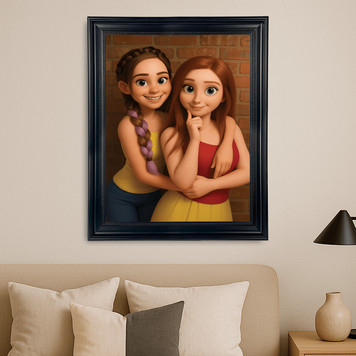 Przyjaciółki w stylu jak z animacji 3D - portret na płótnie dla przyjaciółki - StwórzPrezent.pl