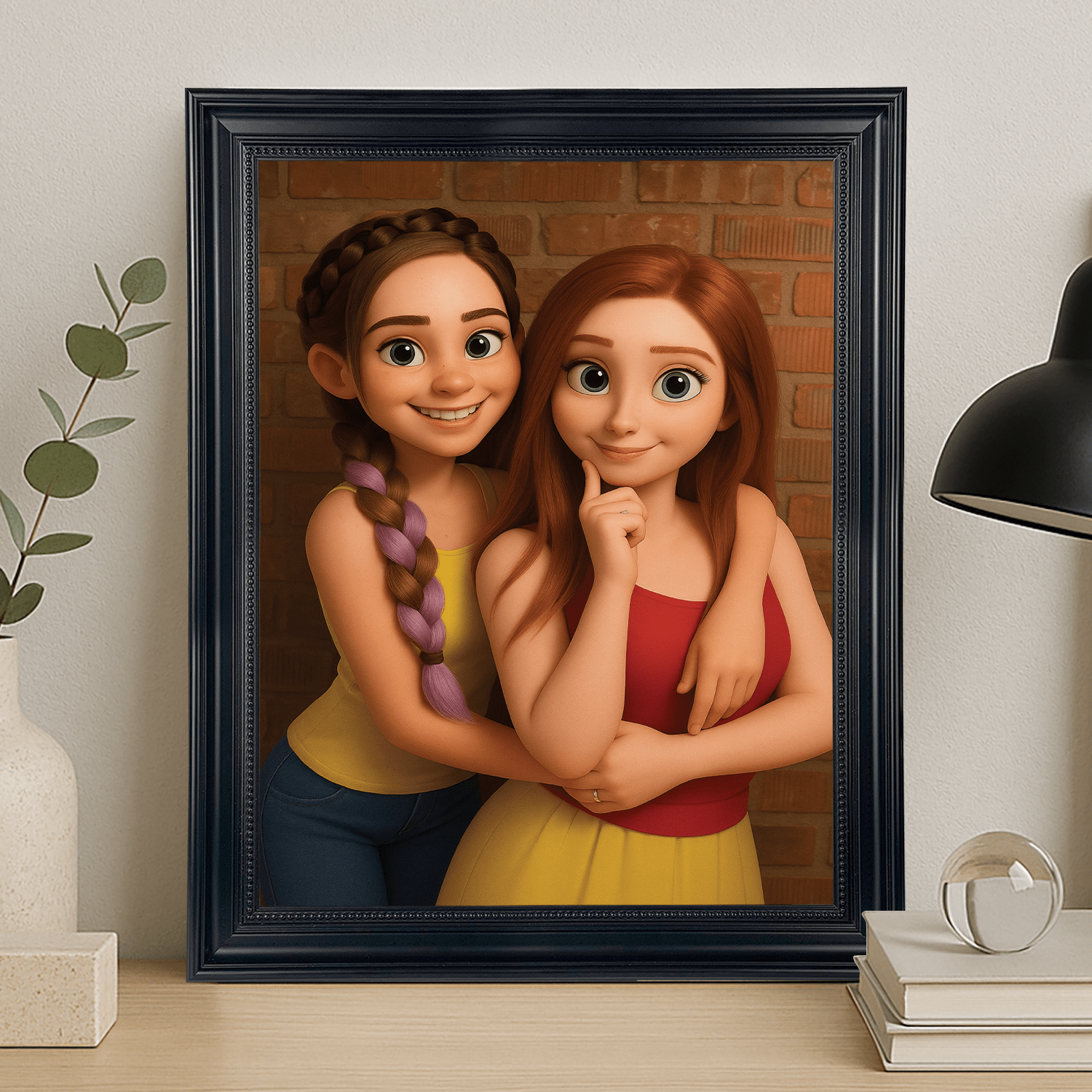 Przyjaciółki w stylu jak z animacji 3D - portret na płótnie dla przyjaciółki - StwórzPrezent.pl