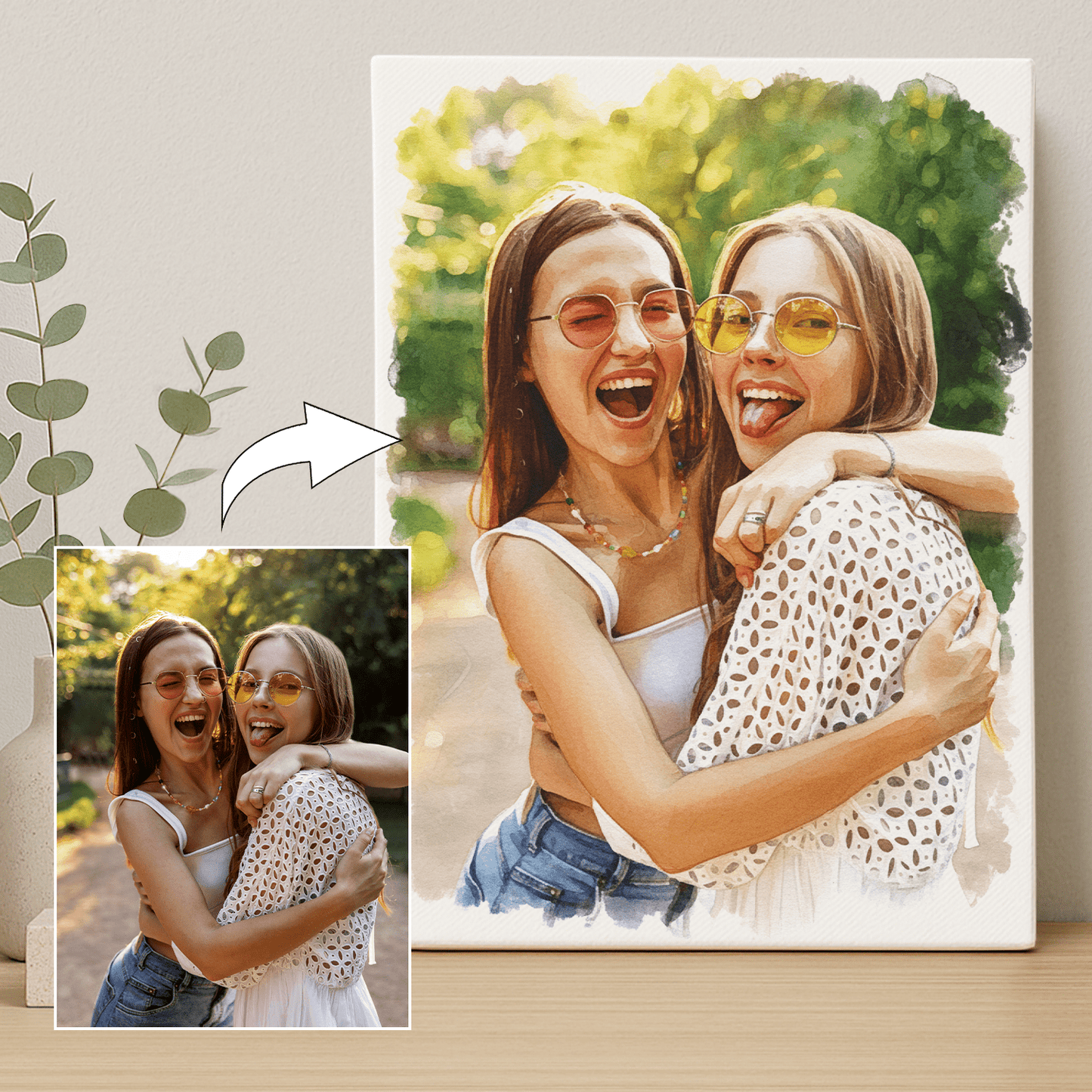 Przyjaciółki zawsze razem - portret na płótnie dla przyjaciółki - StwórzPrezent.pl