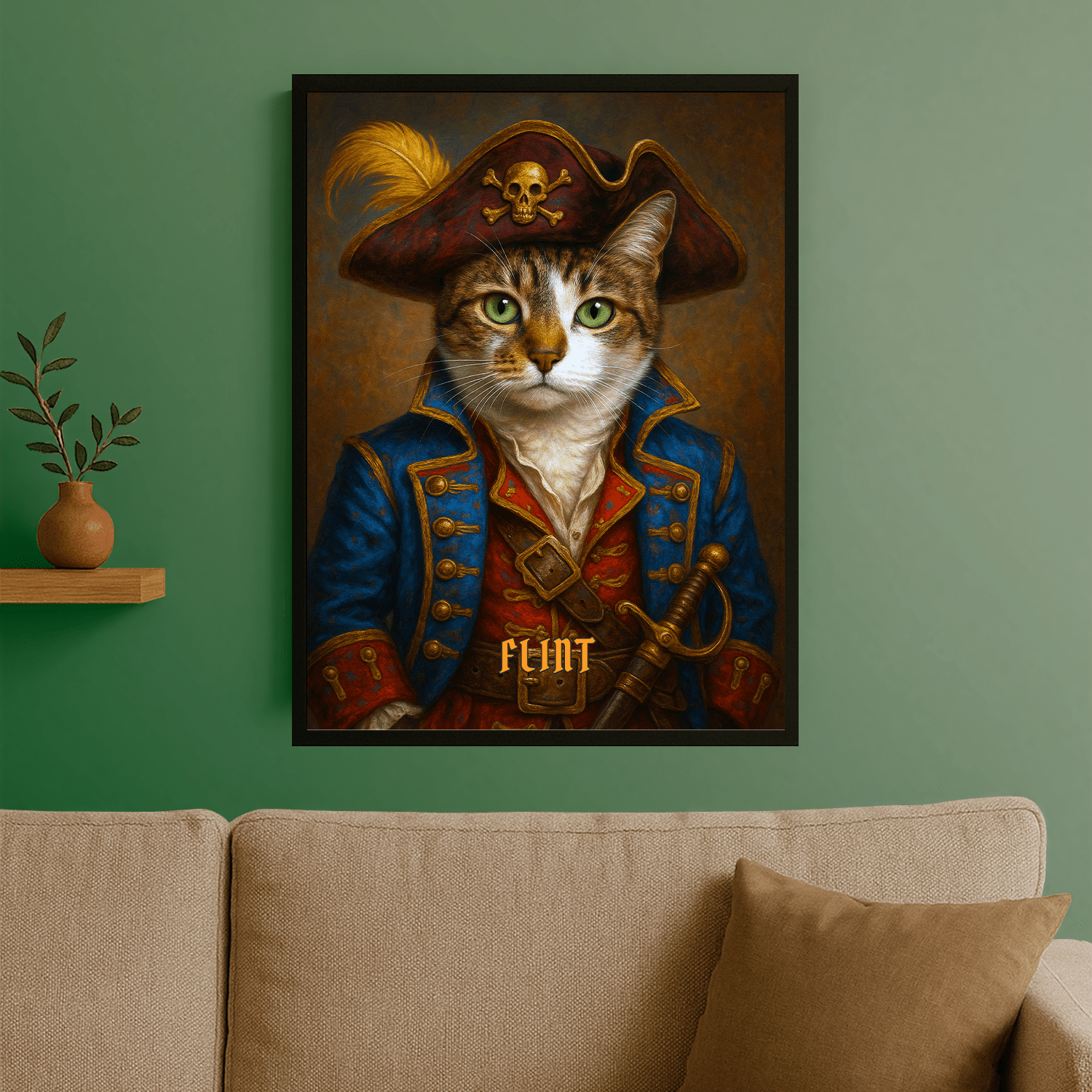 Pupil jako pirat - portret na plakacie dla miłośnika kotów - StwórzPrezent.pl