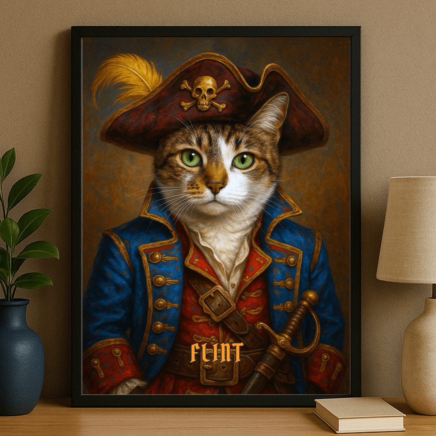Pupil jako pirat - portret na plakacie dla miłośnika kotów - StwórzPrezent.pl