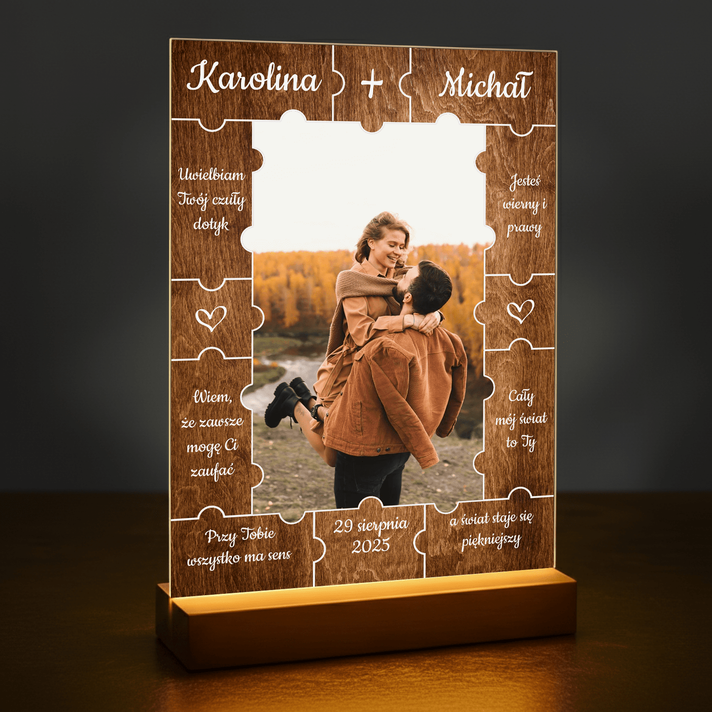 Puzzle zakochanych - druk na szkle akrylowym dla pary - stworzprezent.pl