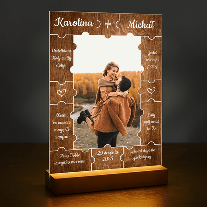 Puzzle zakochanych - druk na szkle akrylowym dla pary - stworzprezent.pl