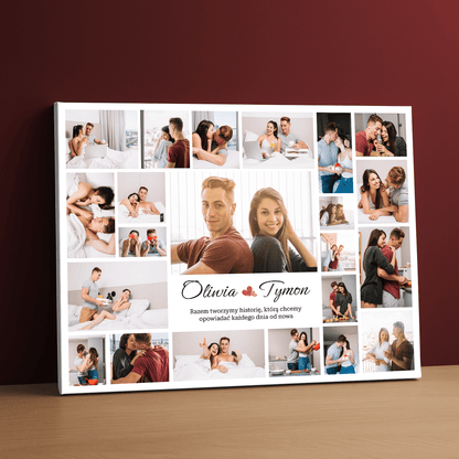 Razem tworzymy historię - kolaż na płótnie dla pary - StwórzPrezent.pl