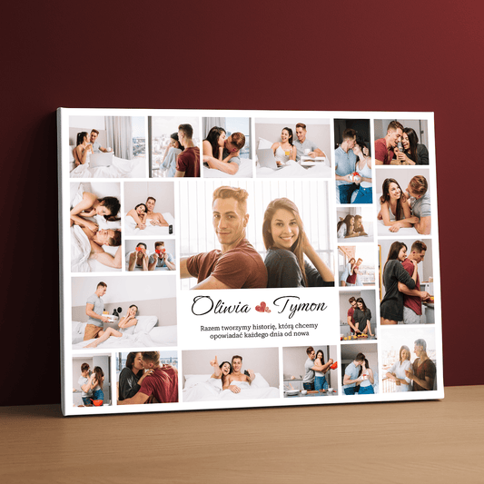 Razem tworzymy historię - kolaż na płótnie dla pary - StwórzPrezent.pl