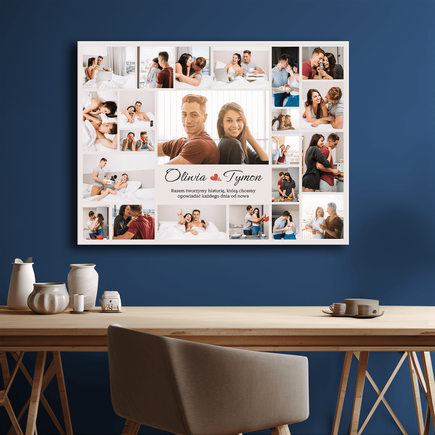 Razem tworzymy historię - kolaż na płótnie dla pary - StwórzPrezent.pl