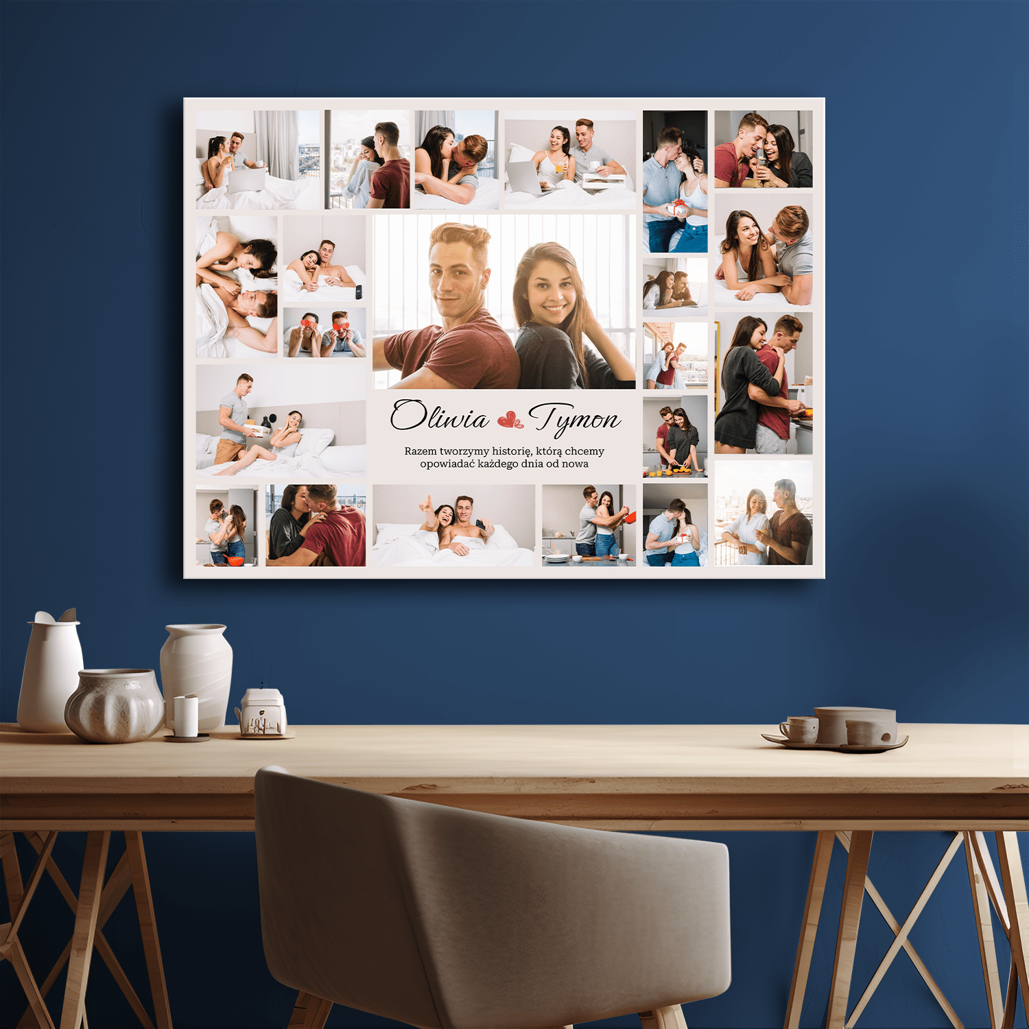 Razem tworzymy historię - kolaż na płótnie dla pary - StwórzPrezent.pl