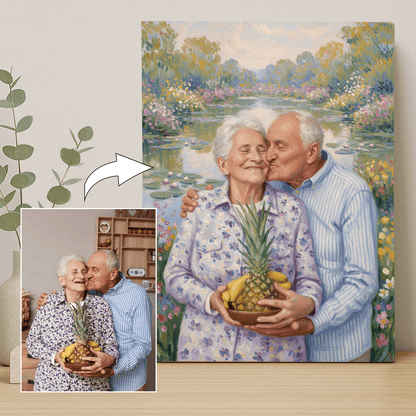 Rocznica babci i dziadka - portret na płótnie dla dziadków - StwórzPrezent.pl