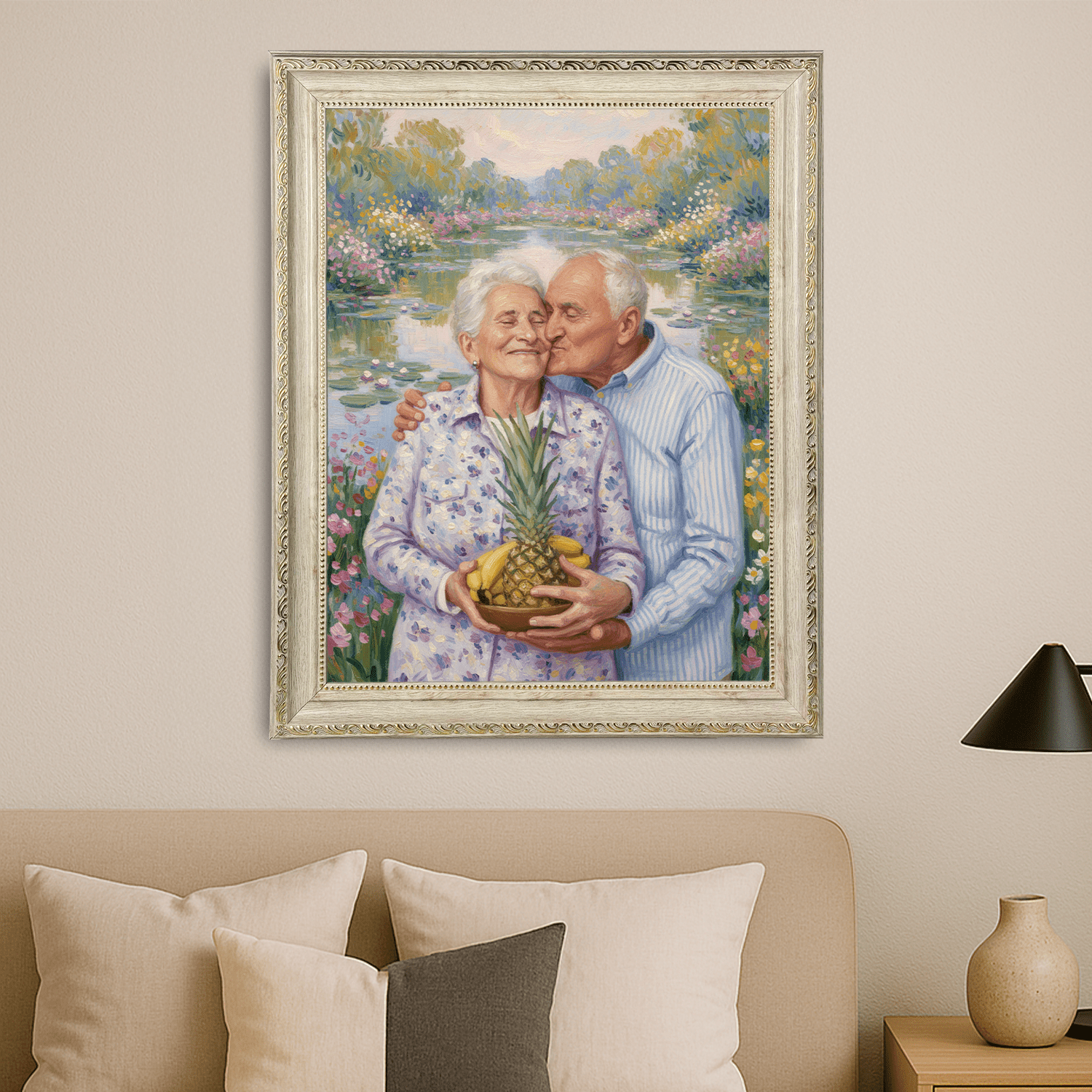 Rocznica babci i dziadka - portret na płótnie dla dziadków - StwórzPrezent.pl