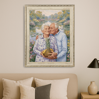 Rocznica babci i dziadka - portret na płótnie dla dziadków - StwórzPrezent.pl