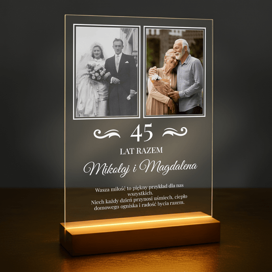 Rocznica ślubu dziadków - druk na szkle akrylowym dla dziadków - stworzprezent.pl
