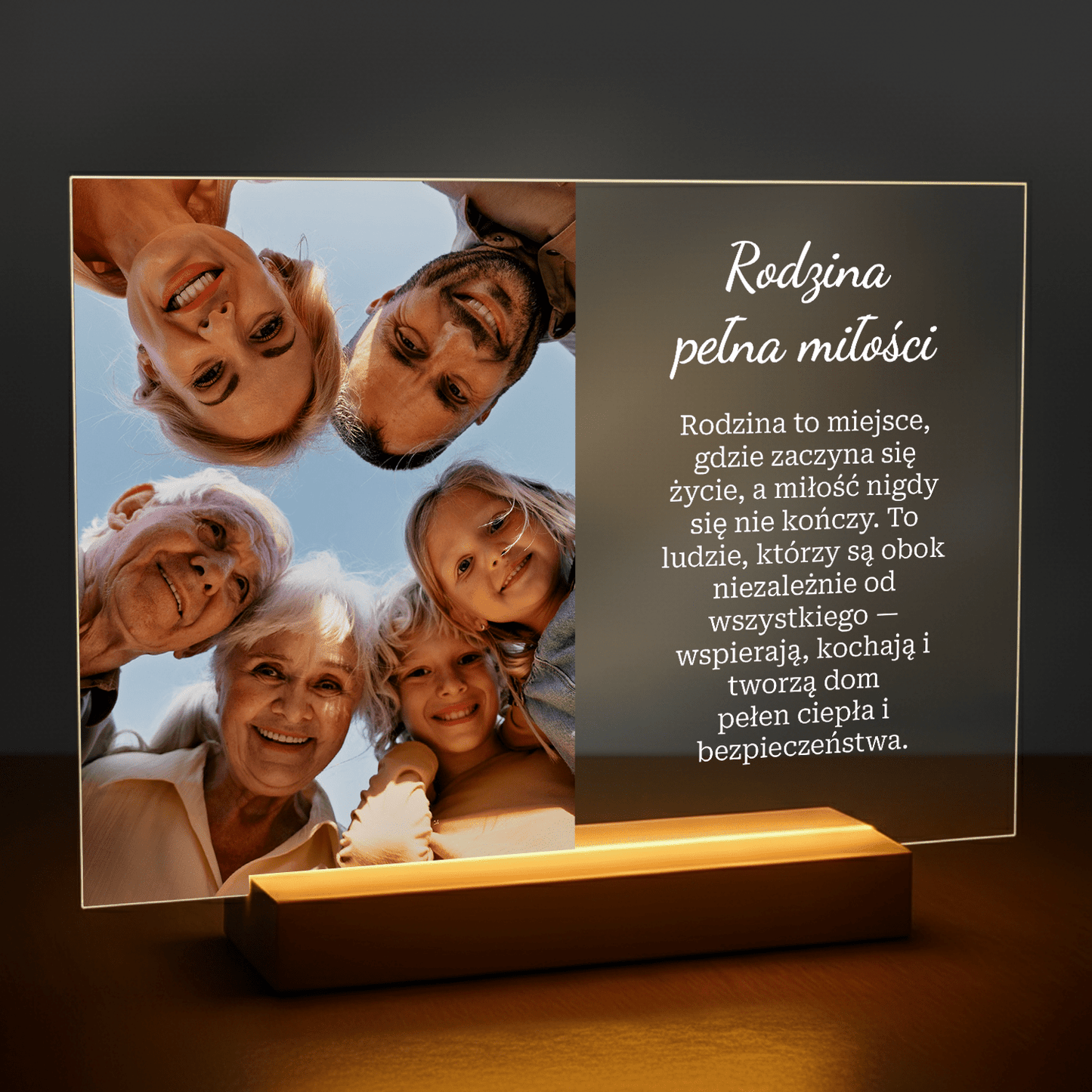 Rodzina pełna miłości - druk na szkle akrylowym dla rodziców - stworzprezent.pl