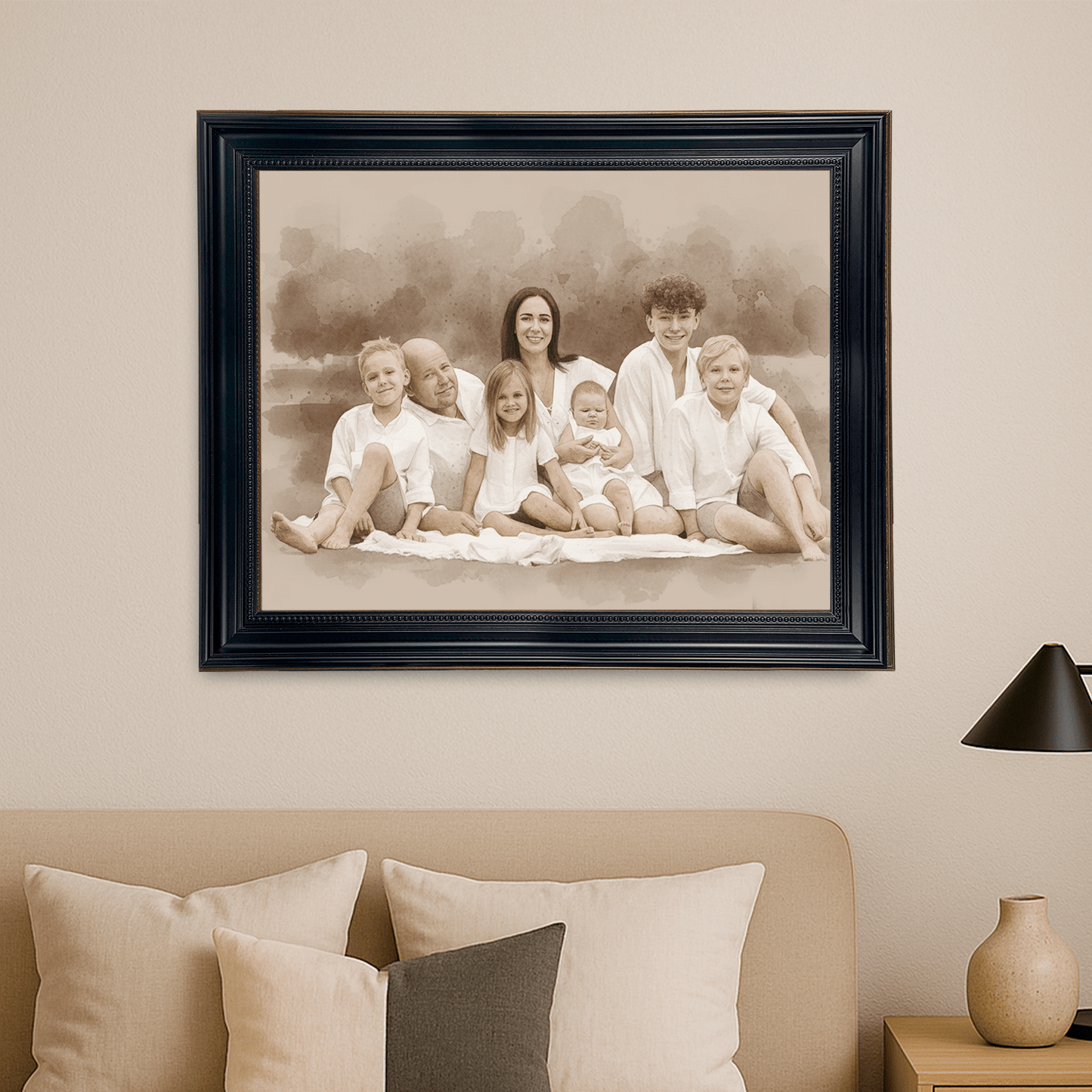 Rodzina w kadrze - portret na płótnie dla rodziców - StwórzPrezent.pl