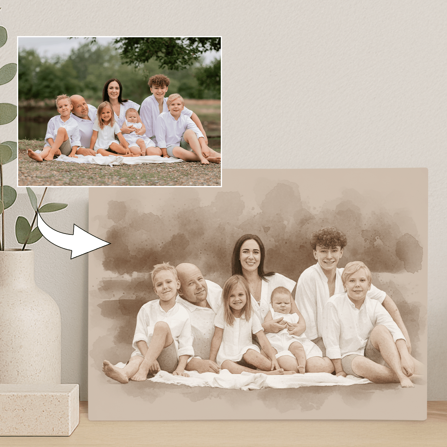 Rodzina w kadrze - portret na płótnie dla rodziców - StwórzPrezent.pl