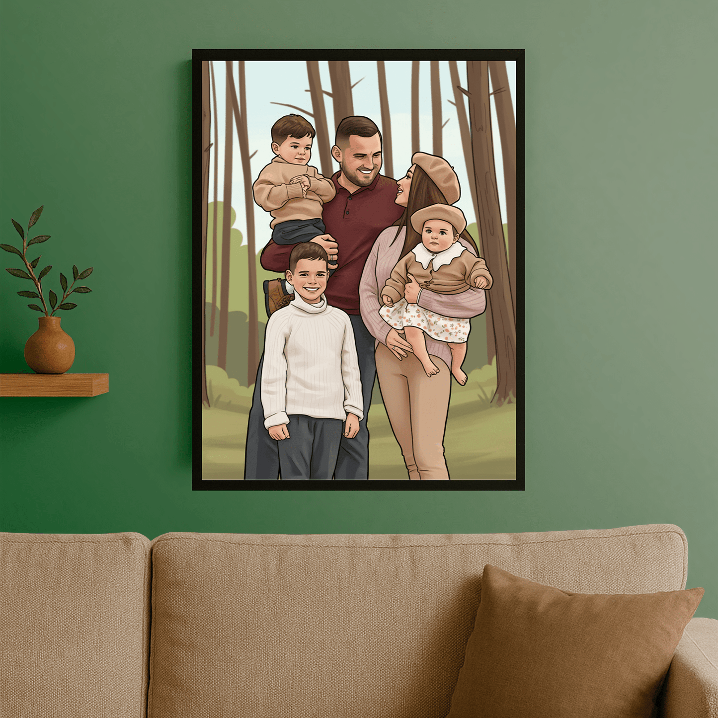 Rodzina w komiksowym stylu - portret na plakacie dla rodziców - StwórzPrezent.pl