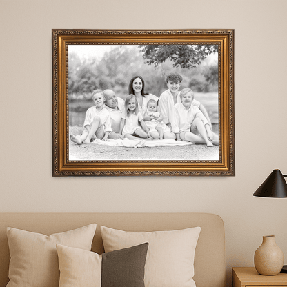 Rodzina w stylu szkicu - portret na płótnie dla rodziców - StwórzPrezent.pl