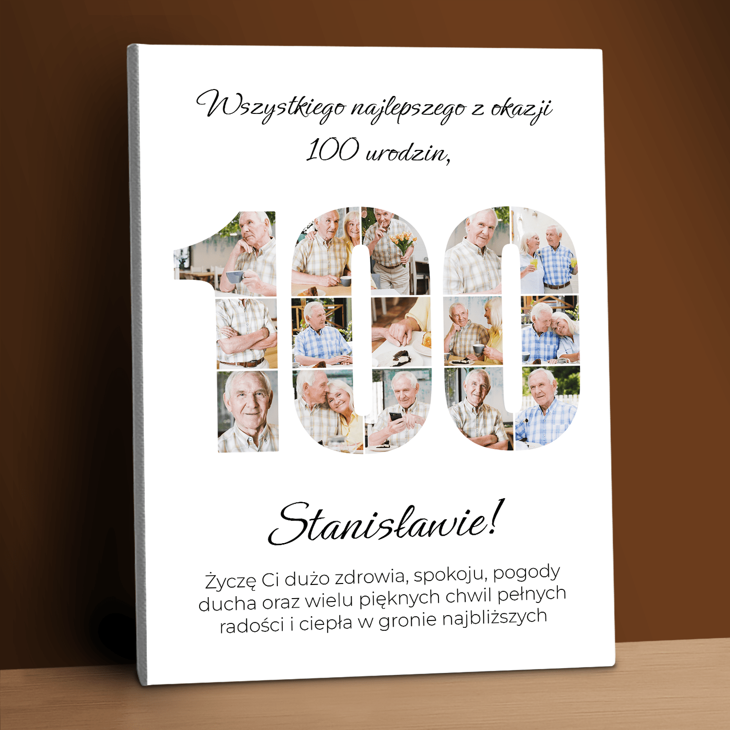 Setne urodziny - kolaż na płótnie dla mężczyzny - StwórzPrezent.pl