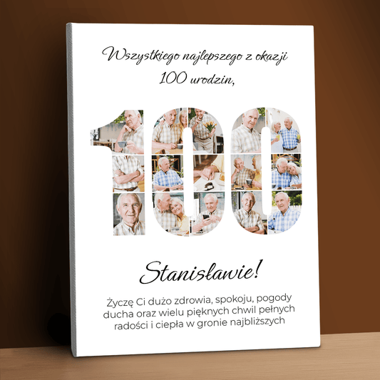 Setne urodziny - kolaż na płótnie dla mężczyzny - StwórzPrezent.pl