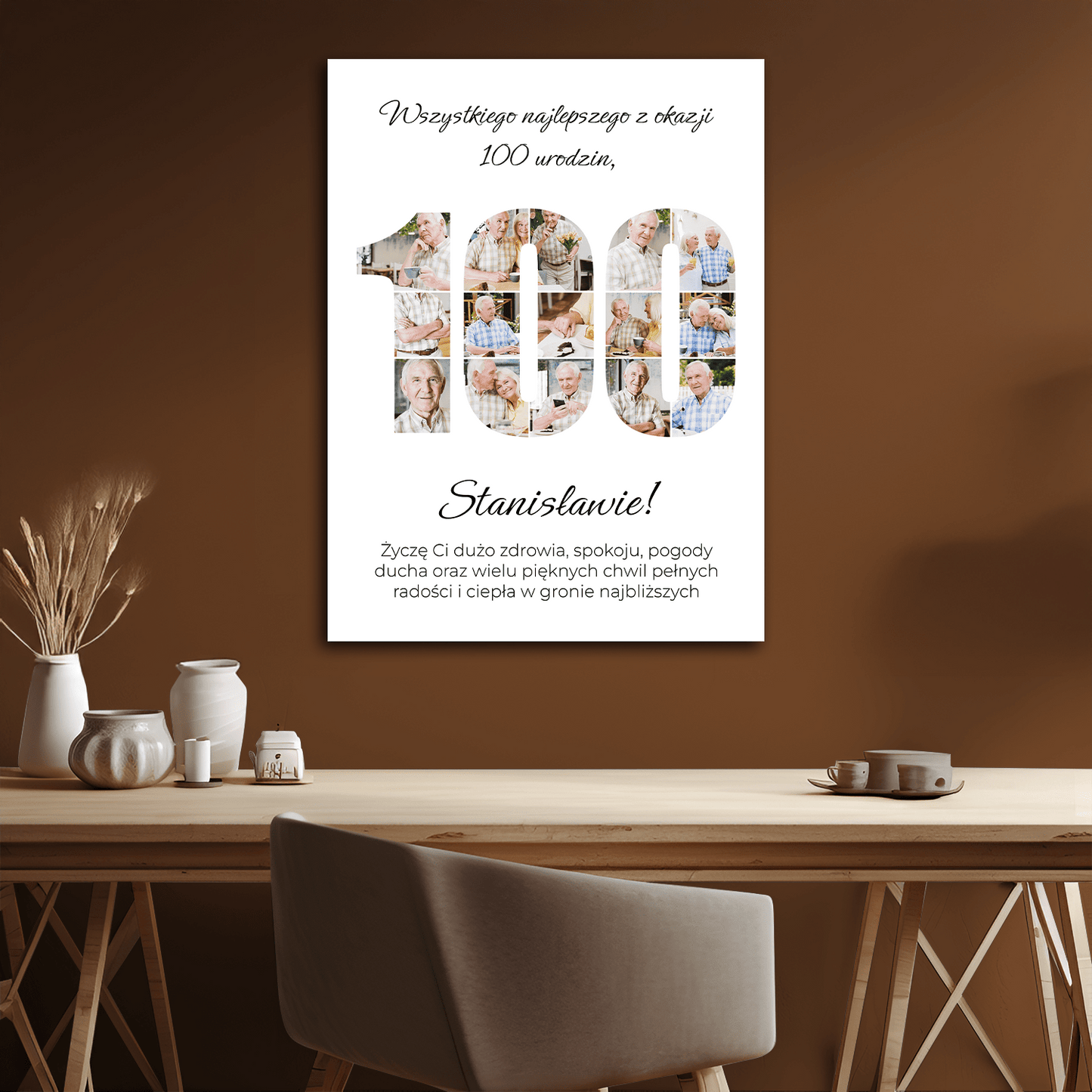 Setne urodziny - kolaż na płótnie dla mężczyzny - StwórzPrezent.pl