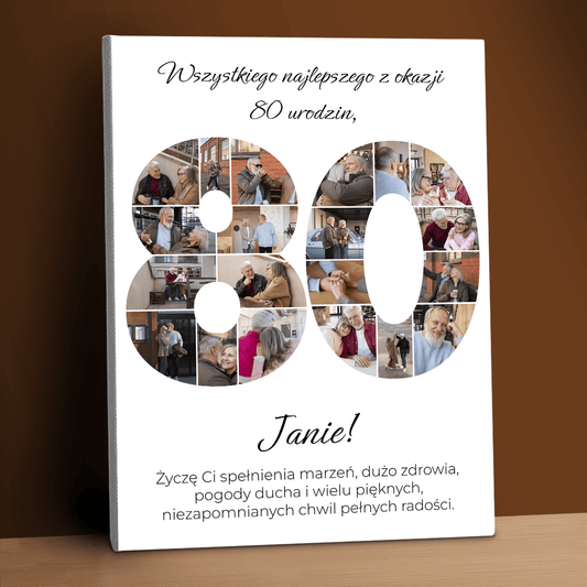 Spełnienia marzeń z okazji 80. - kolaż na płótnie dla mężczyzny - StwórzPrezent.pl