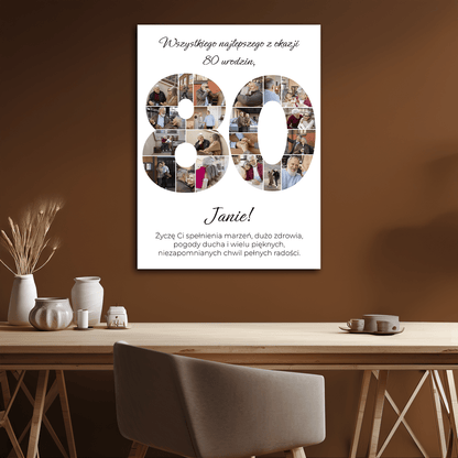 Spełnienia marzeń z okazji 80. - kolaż na płótnie dla mężczyzny - StwórzPrezent.pl