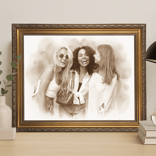 Spotkanie przyjaciółek - portret na płótnie dla przyjaciółki - StwórzPrezent.pl